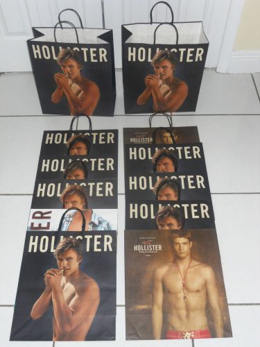 HOLLISTER LOT OF 6 LARGE PAPER BAG,PRE-OWNER, BY ABERCROMBIE, NICE &amp; CLEAN