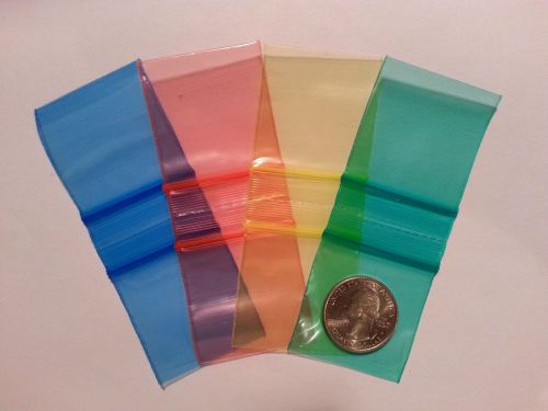 100 - 1.5&#034; x 1.5&#034; rainbow 2.5 mil 1515 apple zip lock zipper recloseable  bags for sale