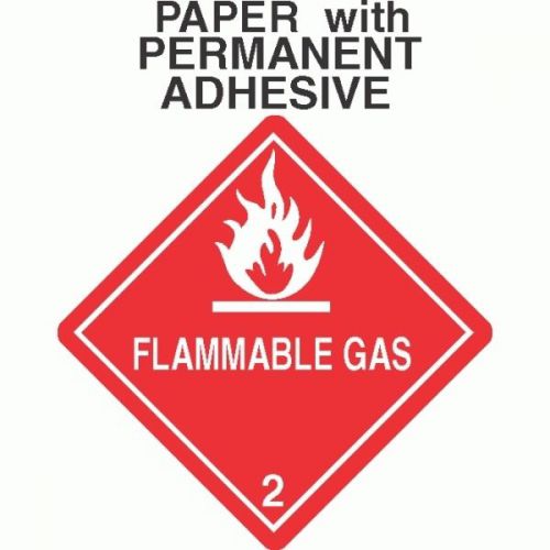 Flammable Gas Class 2.1 Paper Labels D.O.T. 4X4 (ROLL OF 500)