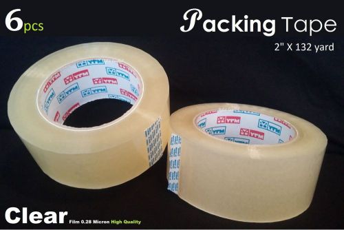 6 Roll Clear Packing Tape Adhesive 132 yards (120M) Sealing Carton Box Shipping