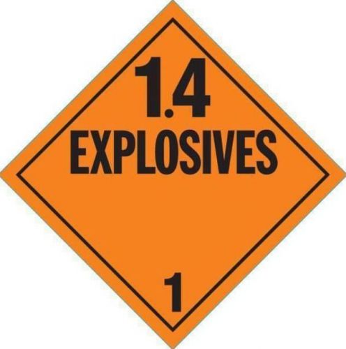 Explosive Class 1.4 Tabbed Removable Vinyl DOT Placard (QTY 1) - FREE SHIPPING