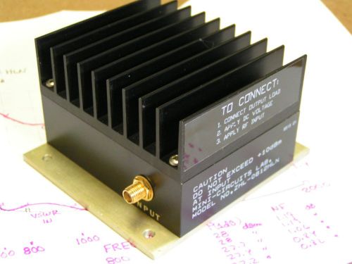 Mini-circuits zhl-0812hln  .8-1.2 ghz amplifier, g&gt;30db nf&lt;1.5db po&gt;26dbm tested for sale