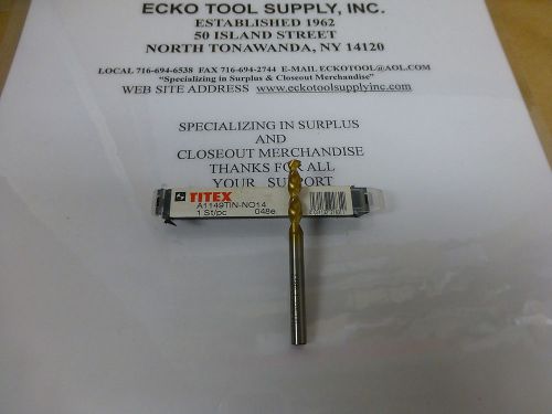 Screw machine drill #14 {.182} cobalt tin parabolic 130 split pt titex new$2.50 for sale