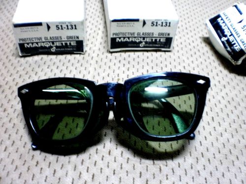 NEW VINTAGE MARQUETTE SELLSTROM WELDING SAFETY SUN GLASSES GREEN STEAMPUNK
