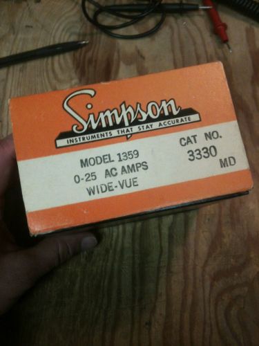 Simpson Model 1359 0-25 AC Amps Meter