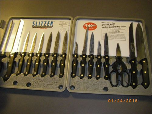 Professional Kitchen German Slitzer 17 Piece Knife Set w/ Case