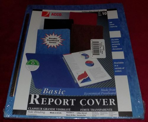 NEW! ACCO LT BLUE PACK OF 10 BASIC REPORT PRESSBOARD COVERS 8-1/2&#034; X 11&#034; USA