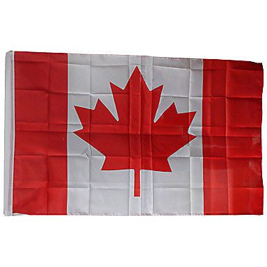 Solid Durable Polyester Fabric Canada Flag for Sport Games Football Match
