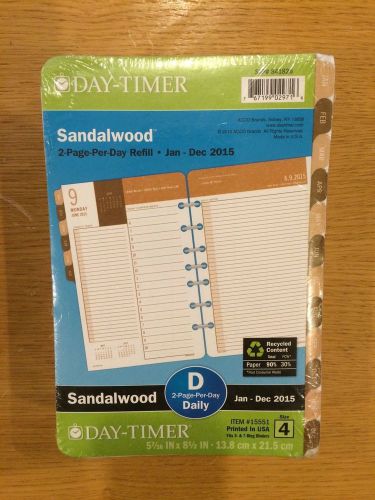 Daytimer sandalwood daily planner refill 2015, 5.5 x 8.5 inches page size 15551 for sale