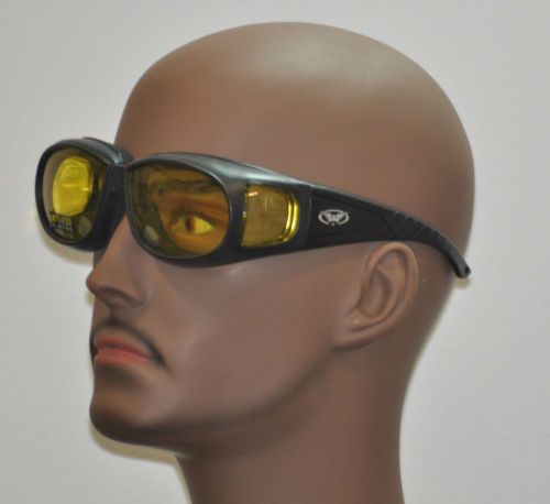Outfitter yellow anti fog lens - safety glasses, motorcycle riding - ansi z87.1 for sale