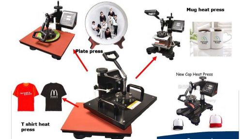 5in1 heat press machine digital transfer sublimation t-shirt mug hat plate cap for sale