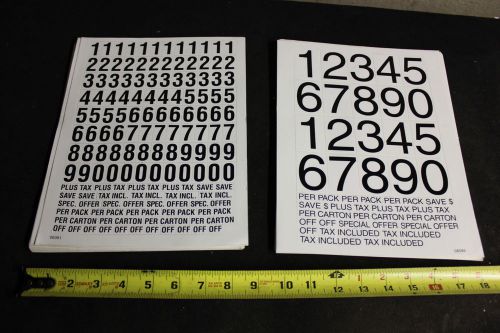 LARGE LOT PRICE NUMBER STICKERS  35 SHEETS COMMERCIAL QUALITY