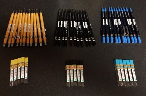 Pentel Automatic Pencil A125A, A127C, P209G (11 each) 33 Pencils + 15 Refills