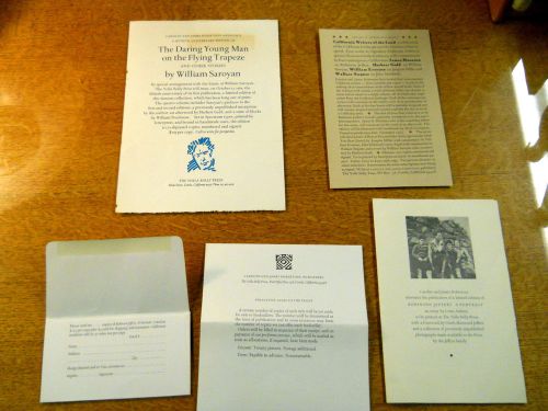 YOLLA BOLLY PRESS LOT OF 5 FINE PRESS ITEMS CAROLYN JAMES ROBERTSON PROSPECTUSES