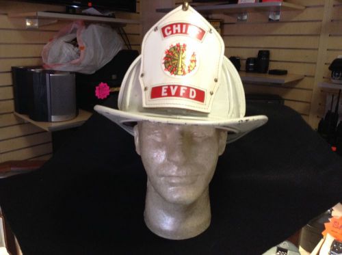 Vintage 1960&#039;s Cairns Bros. N5 Chief Firefighter Helmet EVFD Humble Texas