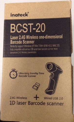 Labels Inateck 2.4Ghz Handheld Wireless Usb Automatic Laser Barcode Scanner.