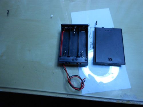 3aa battery case with cover on/off switch and connecting wires for sale