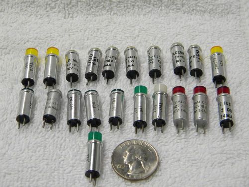 Lot of 21 Various Dialco / CML Incandescent 10 Volt Cartridge Lamps