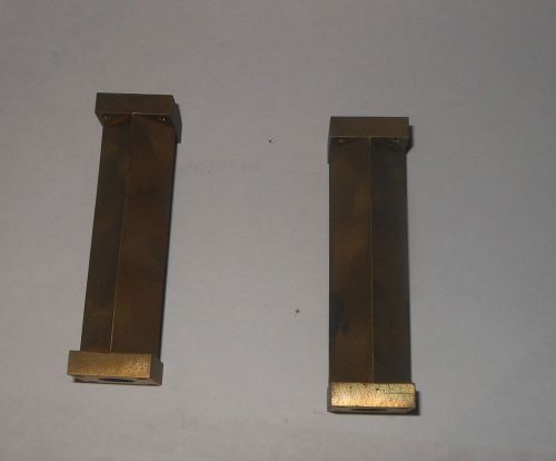 Qty 2 WR42 rectangle waveguide to circular waveguide Brass RF Junk