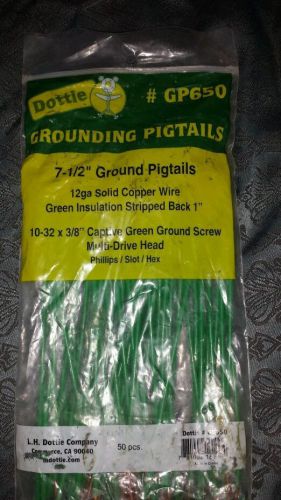 Dottie 12-1/2&#034; Ground Pigtails 12ga Solid Copper Wire ***50 Pcs.***(NEW)