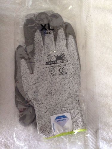 UltraTech 4343 Grey Cut Resistant Dyneema Work Gloves PU Coated XL Dozen Pair