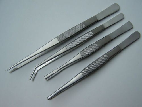4 THUMB Dressing FORCEPS 5.5&#034;,6&#034;,7&#034; Tweezer Surgical Veterinary Instruments