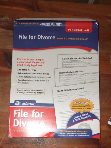 DIY Divorce - File For Divorce Form Kit w/ Manual &amp; CD