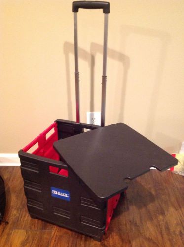 New etonomy qube cart collapsible pull cart w/ lid, red &amp; black for sale