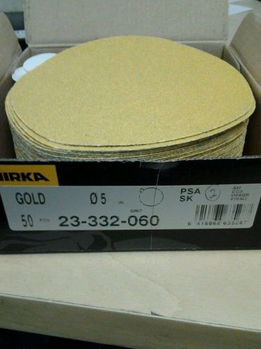 Mirka gold 5&#034; adhesive back sanding discs 50 ct 60 grit for sale
