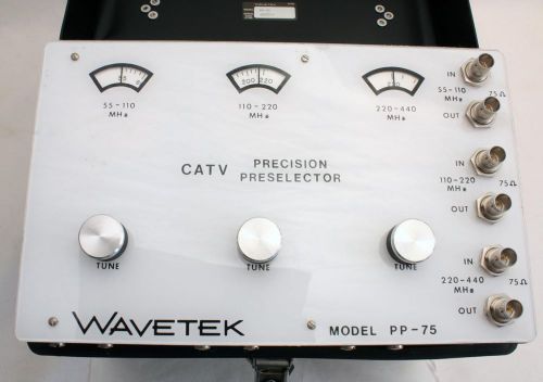 WAVETEK PP-75 PRECISION PRESELECTOR FILTER 55-110Mhz, 110-220Mhz, 220-440Mhz