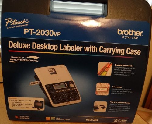 Brother PT-2030vp Desktop &#034;Simply Professional&#034; Labeler with Carry Case - NEW