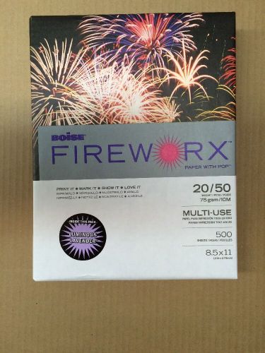 Luminous Lavender Boise Fireworx Paper 8.5&#034;X11&#034; Multi-Use 500 Sheets 20 lb