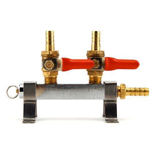 2-Way CO2 Distribution Bar with Shut Off Valves