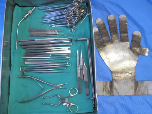 Storz, v-mueller, jarit hand surgical instrument set, w/lead hand, exc cond! for sale
