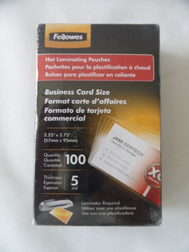 Fellowes Laminating Pouches, Business Card Size, 5 Mil, 100 Count