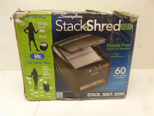 Swingline 1757572 paper shredder stack-and-shred 60x hands free cross cut black for sale