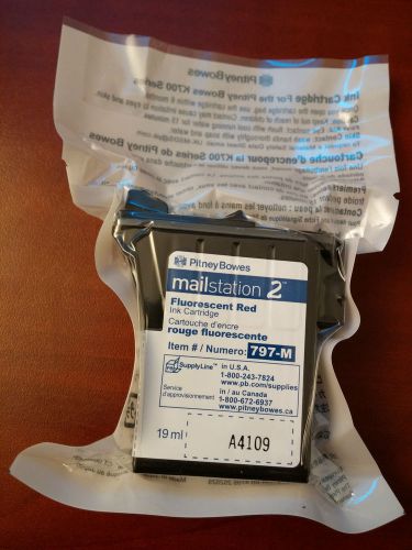 Pitney Bowes 797-M Ink Cartridge Fluorescent Red for Mailstation 2 **NEW**LOOK**