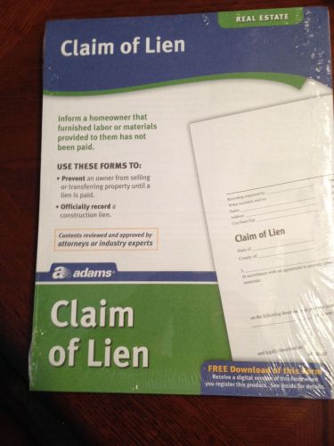 Claim of Lien -  Adams legal forms kit