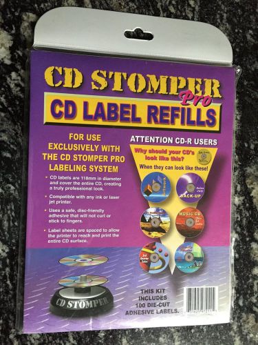 Cd labels pro label refills 100 die-cut labels by cd stomper *new* for sale