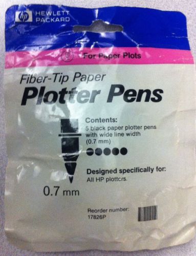 HP Hewlett Packard 17826P Fiber-Tip Paper Plotter Pens 0.7mm 5 Black Color Pens