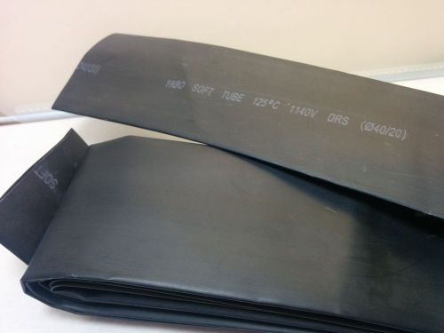 40mm 1.5&#034; Black Heat Shrink Tube Tubing Wire Shield EVA Soft Flexible USA SELLER