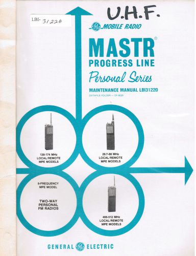 GE Manual #LBI- 31220 Mastr Progress Line Personal Series 8 Frequency PE