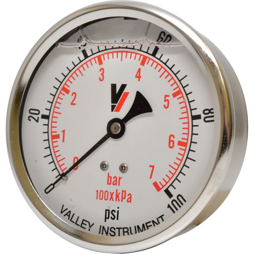 Valley grade a 4in back mount glycerin filled gauge-0-100 psi #4240gxb100 for sale