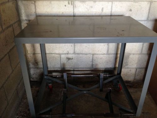 McMaster-Carr All-Welded Mobile Fixed-Height Workbench, Steel top 36&#034;x24&#034;x34&#034;
