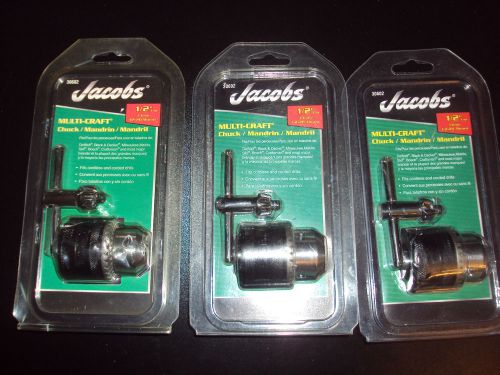 LOT OF 3 JACOBS MULTI CRAFT 1/2 IN DRILL CHUCK PART#30602
