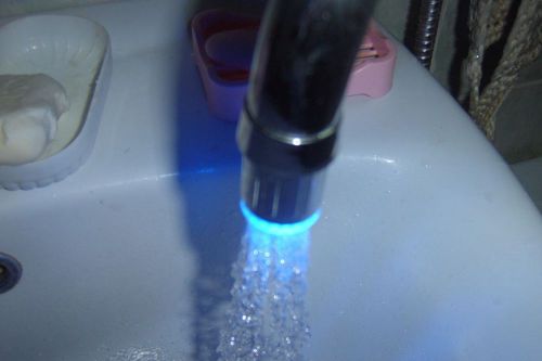 New Bathroom Kitchen Mini LED Light Water Stream Faucet Tap
