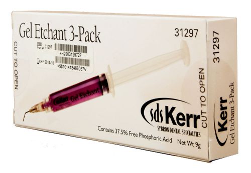 Kerr Gel Etchant Dental 3 Pack Syringe 30 Tips 3g Each