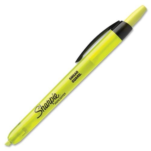 Sharpie accent retractable highlighters -chisel -yellow barrel -12/pk- san28025 for sale