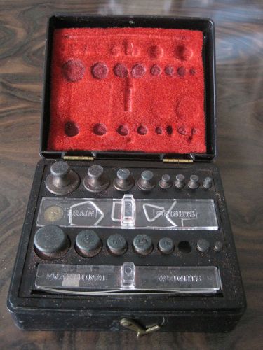 OHAUS Vintage Weight Set in Case Ounces Grams INCOMPLETE