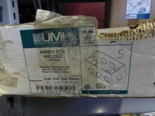 UMI Outlet Boxes 1 7/8&#039;&#039; deep three 1/2&#039;&#039; knockouts steel box LOT OF 26